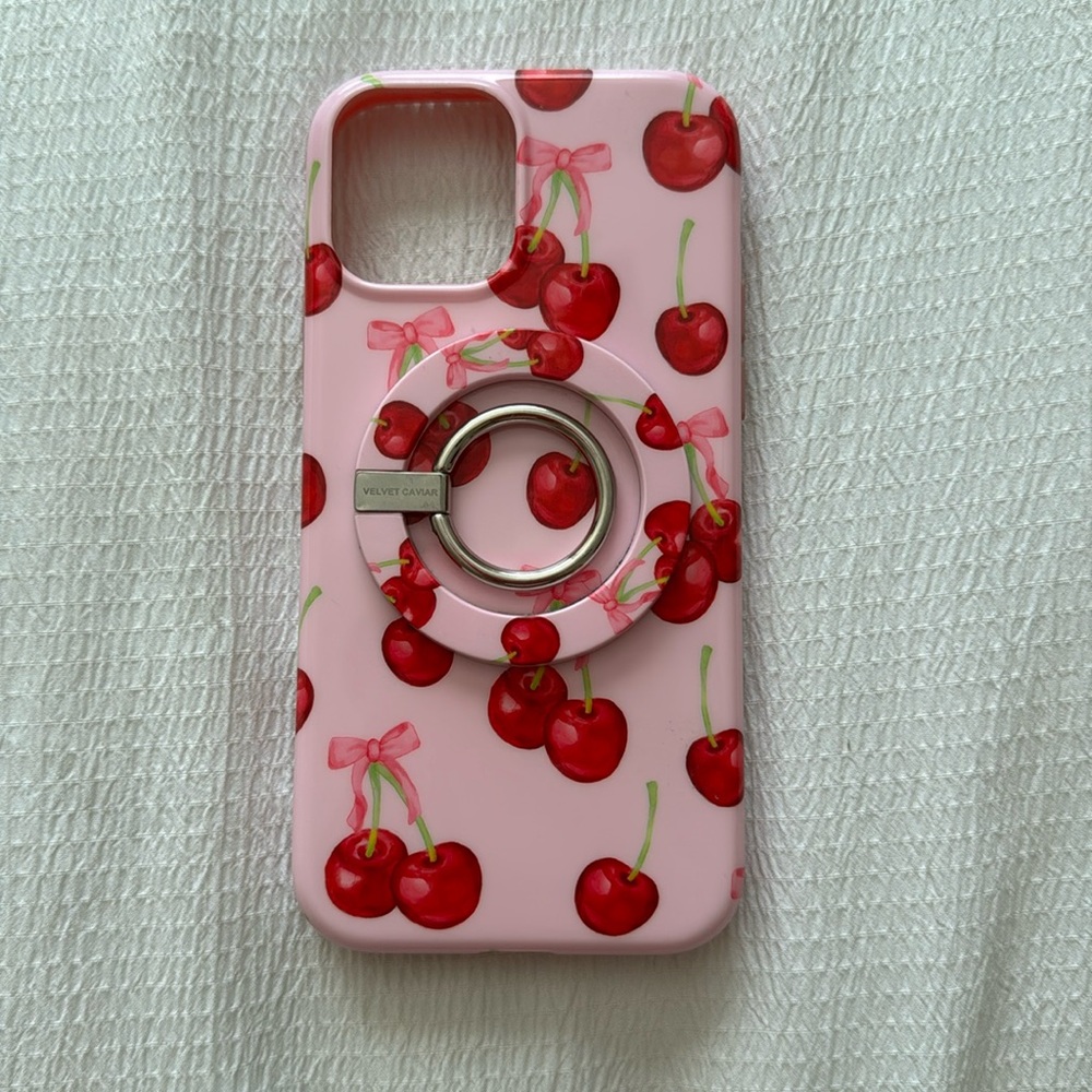 Velvet Caviar “Sweet Cherry” iPhone 12 Pro case and grip ring